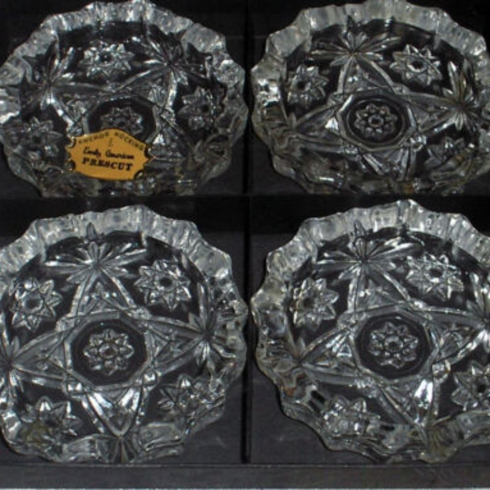 4 Anchor Hocking Star Of David Ashtrays